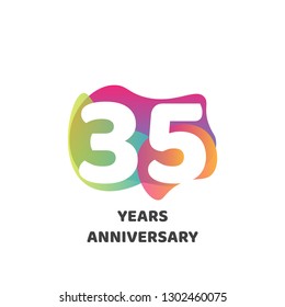 35 Years anniversary design. Vector illustration eps 10