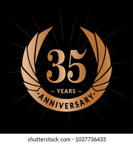 35 Years Anniversary. Elegant Anniversary Design. 35 Years Logo.