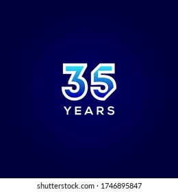 35 Years Anniversary Gradient Number Vector Design