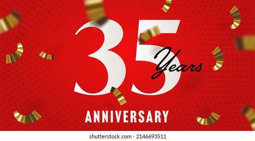 35 Years Anniversary Greeting Poster Design Stock Vector (Royalty Free ...