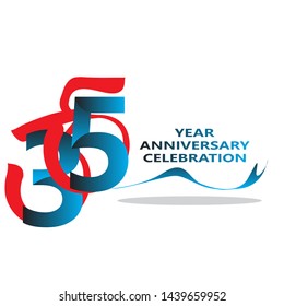 35 years anniversary linked logotype with red color isolated on white background for company celebration event