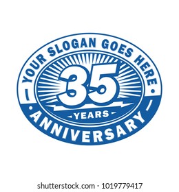 35 years anniversary. Anniversary logo design.
