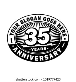 35 years anniversary. Anniversary logo design.
