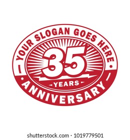 35 years anniversary. Anniversary logo design.