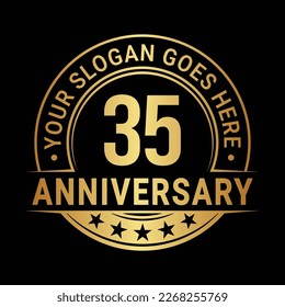 35 years anniversary logo design template. 35th anniversary celebrating logotype. Vector and illustration.