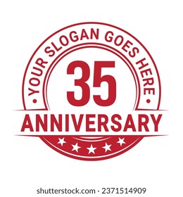 35 years anniversary logo design template. 35th anniversary celebrating logotype. Vector and illustration.