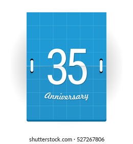 35 Years Anniversary Logo Designed like Flip Calendar