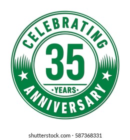 35 years anniversary logo template. Vector and illustration.