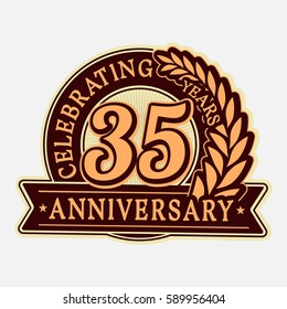 35 years anniversary logo template. Vector and illustration.
