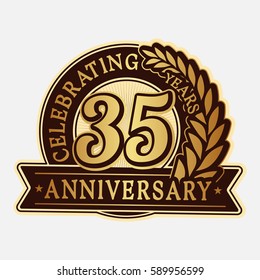 35 years anniversary logo template. Vector and illustration.