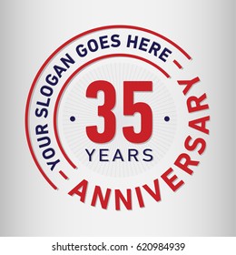  35 years anniversary logo template. Vector and illustration.