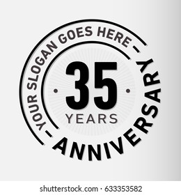 35 Years Anniversary Logo Template. Vector And Illustration.