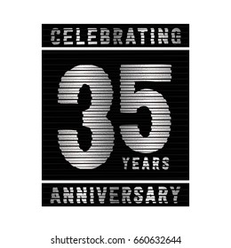 35 years anniversary logo. Vector and illustration.