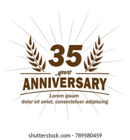 35 years anniversary logo. Vector and illustration.