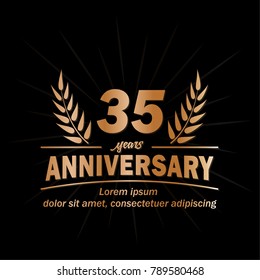 35 years anniversary logo. Vector and illustration.