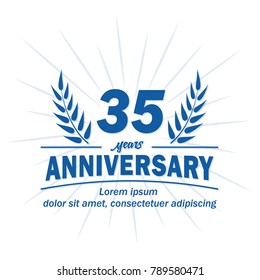 35 years anniversary logo. Vector and illustration.