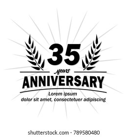 35 years anniversary logo. Vector and illustration.