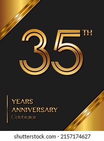 35 Years Anniversary logotype. Anniversary celebration template design for booklet, leaflet, magazine, brochure poster, banner, web, invitation or greeting card. Vector illustrations.