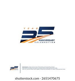 35 Years Anniversary logotype design flat style design template. Vector illustration