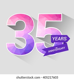 35 Years Anniversary with Low Poly Design