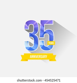 35 Years Anniversary with Low Poly Design