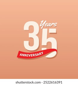 35 Years Anniversary Number design collection Vector Template Illustration