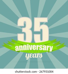 35 years anniversary retro label 