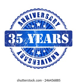 35  Years anniversary stamp.  Vector illustration.