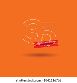 Icono vectorial de 35 años, logotipo. Elemento de diseño gráfico con número y composición de texto para el 35º aniversario