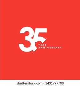 35 Years Anniversary Vector Template Design Illustration