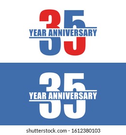 35 Years Anniversary Vector Template Design Illustration
