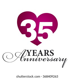 35 years anniversary white background