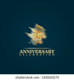 35 years birthday celebration logo. golden 35th anniversary logo.designed for celebration card, greeting card and invitation card.