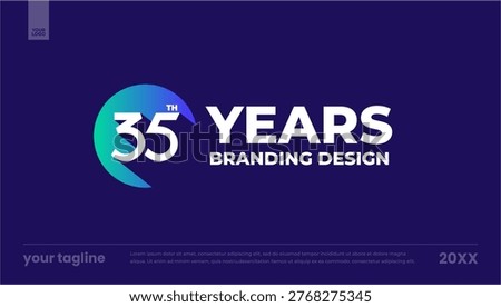 35 years branding design circle logo mark banner template