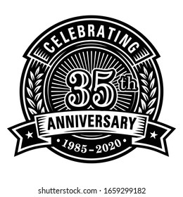 35 Jahre Design-Vorlage für Feiern. 35. Logo. Vektorillustration und Illustrationen.
