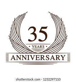 35 years design template. 35th anniversary. Vector and illustration.