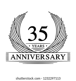 35 years design template. 35th anniversary. Vector and illustration.