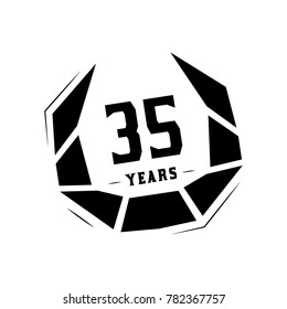 35 years design template. Anniversary vector and illustration template.