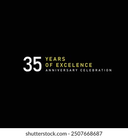 35 years of excelence anniversary celebration vector template design illustration