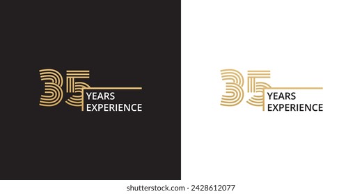 35 years experience banner celebration vector