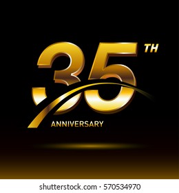 35 years golden anniversary logo celebration