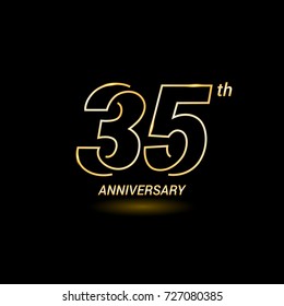 35 Years Golden Line Anniversary Celebration Logo Design