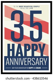 35 Years Happy Anniversary (Vector Illustration Poster Design)