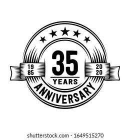 35 Jahre Logo-Design-Vorlage. Vektorillustration und Illustration zum 35.