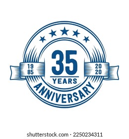 35 years logo design template. 35th anniversary vector and illustration.