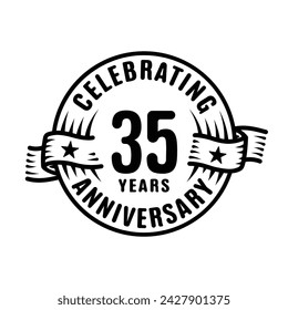35 years logo design template. 35th anniversary vector and illustration.