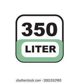 Ilustración vectorial de icono de 350 litros 