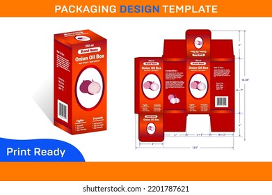 350 ml Onion Oil Box Packaging Design Template