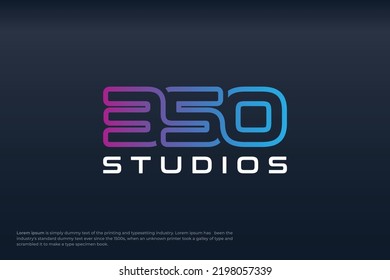 350 studios logo design vector