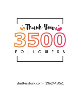3500 Followers thank you design template